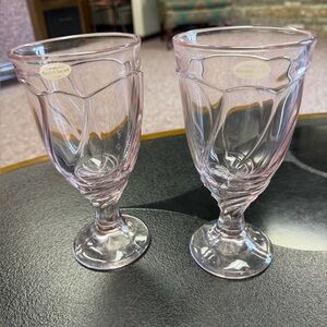 Noritake 4 Pink Glass Goblets